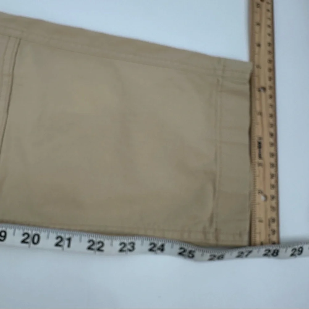 LL Bean Pants Women 10P Beige Tan Stretch Canvas Cargo Favorite Fit Straight Leg